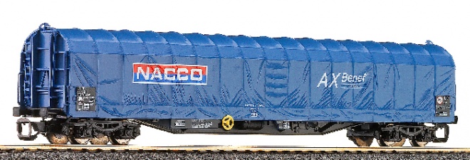 Flat car with retractable canvas hood "Nacco"<br /><a href='images/pictures/Tillig/15741.jpg' target='_blank'>Full size image</a>